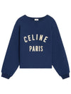 Paris Rouge Sweatshirt Cotton Fleece Navy Cream 2Y43E649W 07YC - CELINE - BALAAN 1