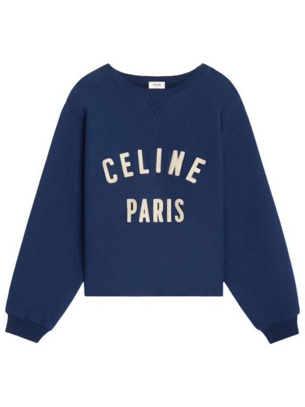 Paris Rouge Sweatshirt Cotton Fleece Navy Cream 2Y43E649W 07YC - CELINE - BALAAN 1