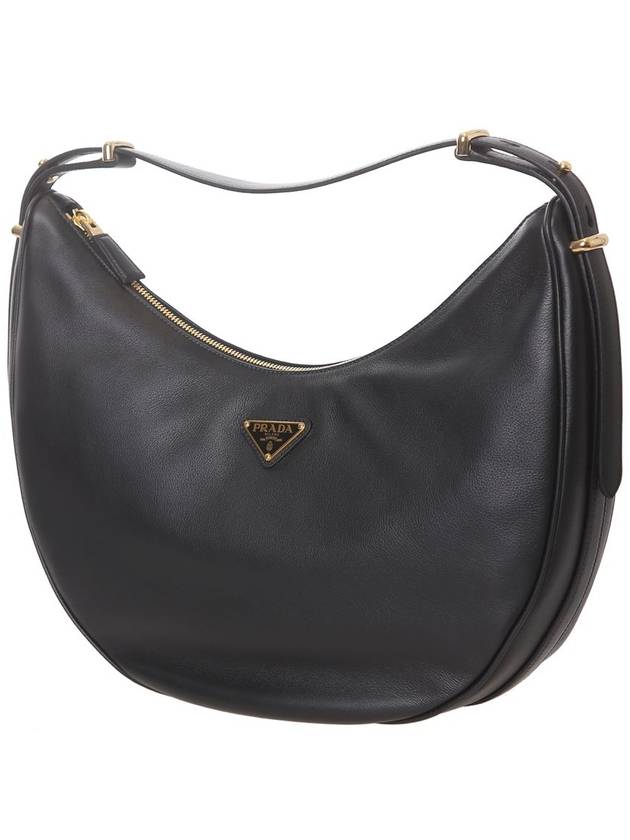 Large Leather Shoulder Bag Black - PRADA - BALAAN 3