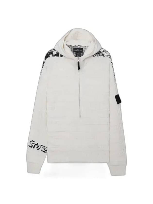 Shadow Knit Half Zipper Hoodie White - STONE ISLAND - BALAAN 1