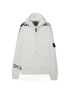 Shadow Knit Half Zipper Hoodie White - STONE ISLAND - BALAAN 1