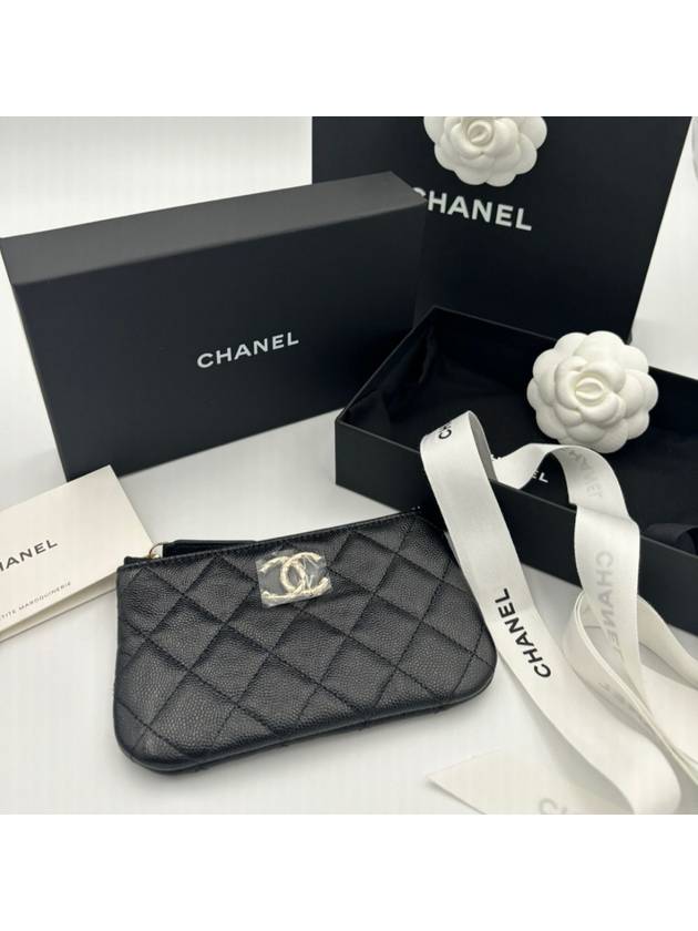 Season mini caviar pouch bag black gold - CHANEL - BALAAN 2