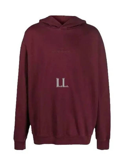 Men's Embroidered Logo Cotton Oversized Hood Bordeaux - MAISON MARGIELA - BALAAN 2