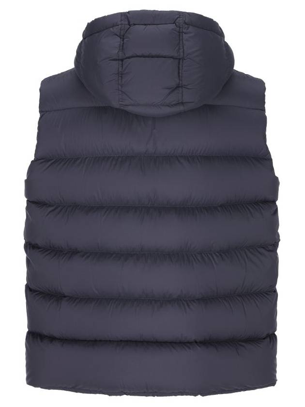 Hooded zip up vest navy - HERNO - BALAAN 3