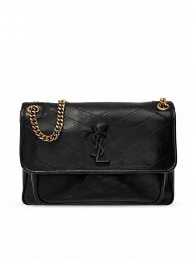 Nikki Medium Leather Shoulder Bag Black - SAINT LAURENT - BALAAN 2