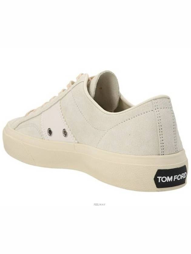 Suede Low Top Sneakers Marble Cream - TOM FORD - BALAAN 4