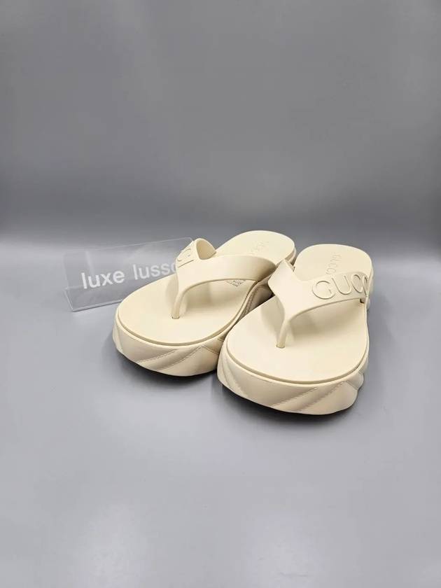 Women's Logo Thong Platform Flip Flops White - GUCCI - BALAAN 2