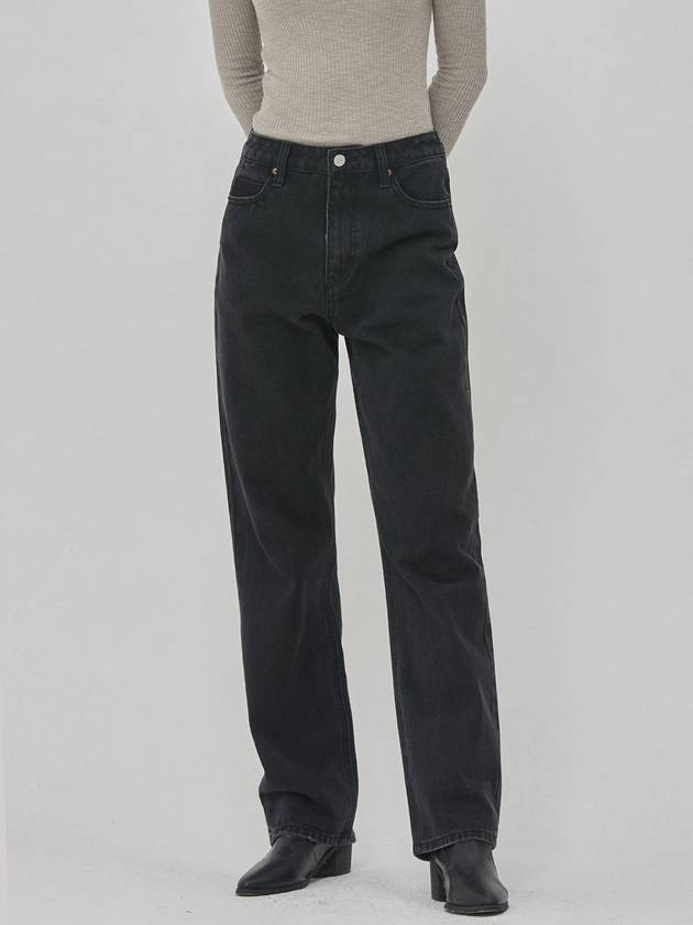 Denim long straight pants washed black - RYUL+WAI: - BALAAN 1