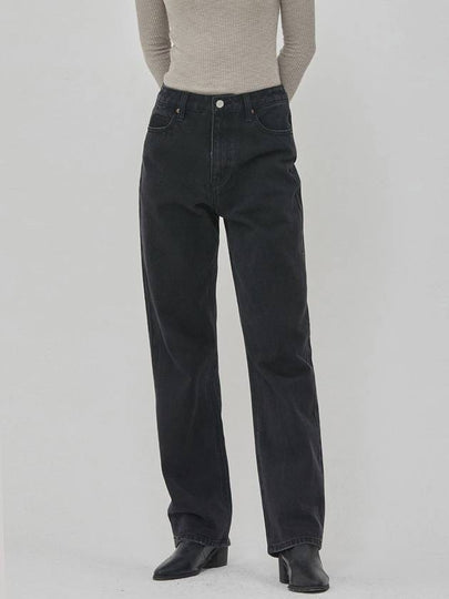 Denim long straight pants washed black - RYUL+WAI: - BALAAN 2