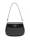 Cleo Brushed Flap Shoulder Bag Black - PRADA - BALAAN 2