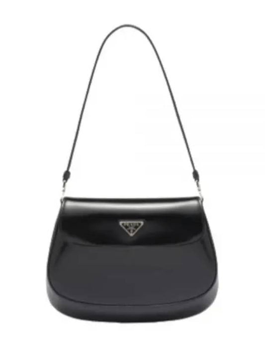 Cleo Brushed Flap Shoulder Bag Black - PRADA - BALAAN 2