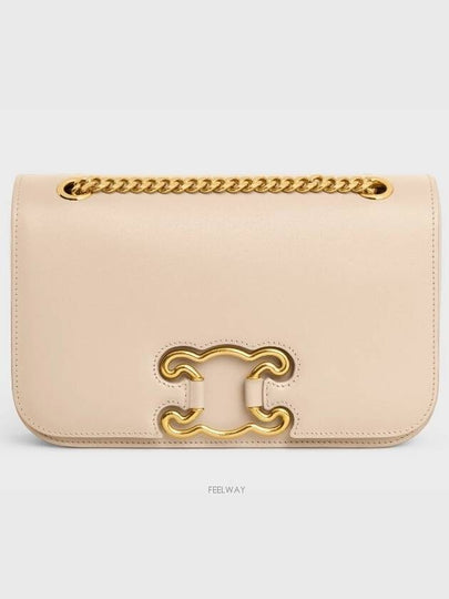 Triomphe Frame Calfskin Medium Shoulder Bag Nude - CELINE - BALAAN 2