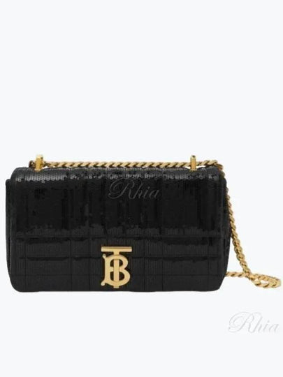 Lola Sequin Quilted Leather Small Shoulder Bag Black - BURBERRY - BALAAN 2