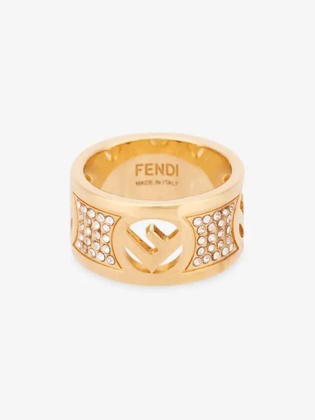 logo crystal wide ring gold - FENDI - BALAAN 3