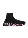 Speedrunner Graffiti Logo Sole High Top Sneakers Pink - BALENCIAGA - BALAAN 8