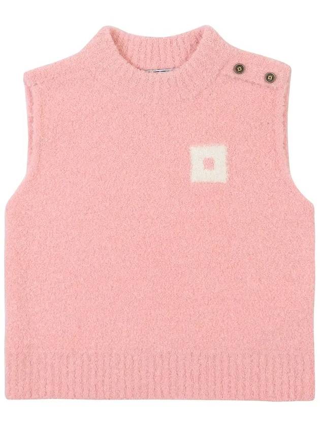 Crop High Neck Knit Vest OF2012LBPINK - ONOFF - BALAAN 1