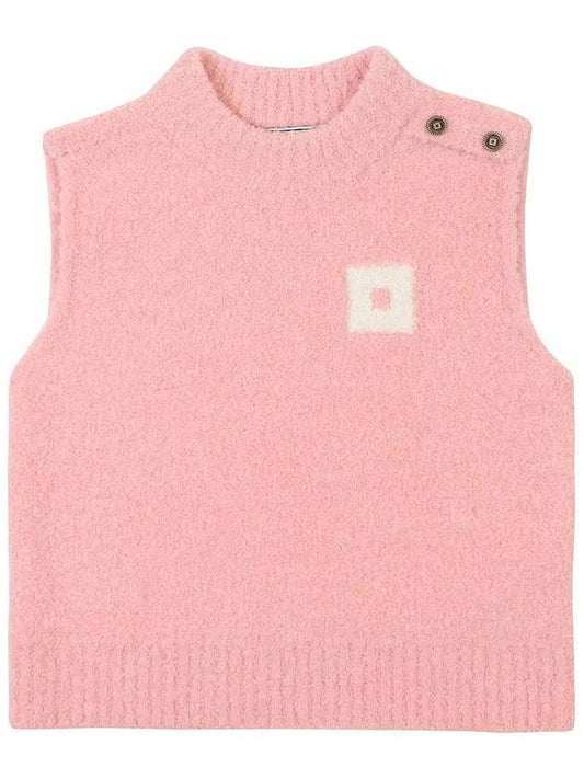 Crop High Neck Knit Vest OF2012LBPINK - ONOFF - BALAAN 1