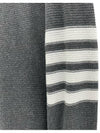 4 Bar Stripe Open Raschel Stitch Sweatshirt Grey - THOM BROWNE - BALAAN 4