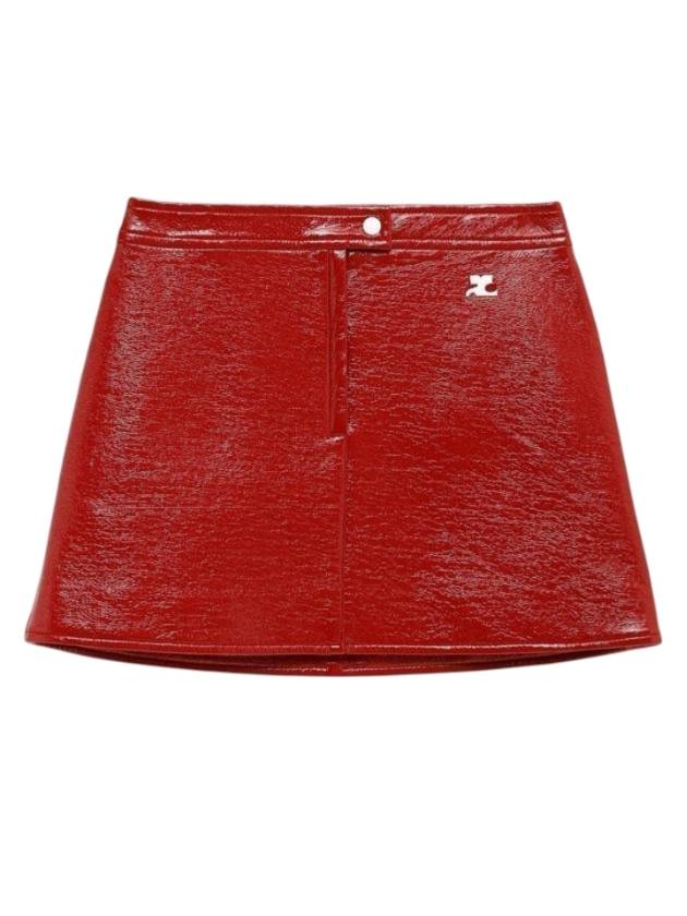 Women s Vinyl Mini A Line Skirt Red - COURREGES - BALAAN 1