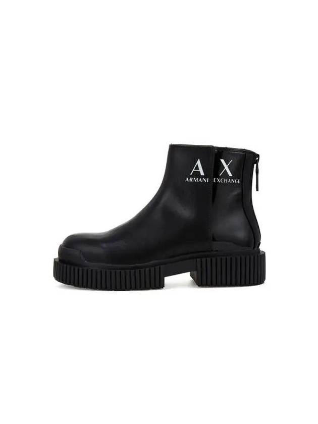 Women s Pattern Platform Zipper Leather Boots Black 271299 - ARMANI EXCHANGE - BALAAN 1