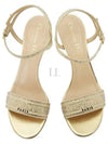 Dway Cotton Embroidered Metallic Thread Strass Sandal Heels Gold - DIOR - BALAAN 2