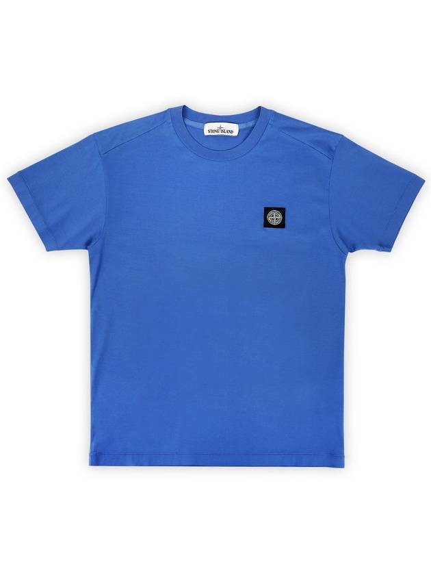 Men's Logo Patch Cotton Short Sleeve T-Shirt Blue - STONE ISLAND - BALAAN 1