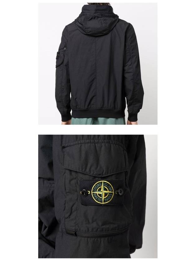 Men's Wappen Patch Naslan Watro Hooded Jacket Black - STONE ISLAND - BALAAN 6