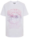 Logo Print Short Sleeve T-Shirt White - GANNI - BALAAN 3