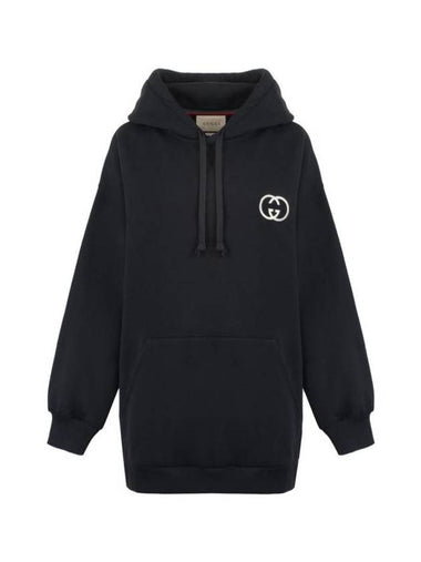 Cotton Jersey Hoodie Black - GUCCI - BALAAN 1