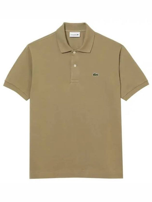 Men's Logo Classic Fit Cotton Short Sleeve Polo Shirt Beige - LACOSTE - BALAAN 2