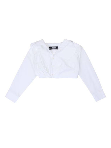 La Chemis MejeanTwist Tuck Blouse White - JACQUEMUS - BALAAN 1