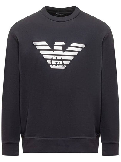 Logo Print Sweatshirt Navy - EMPORIO ARMANI - BALAAN 2