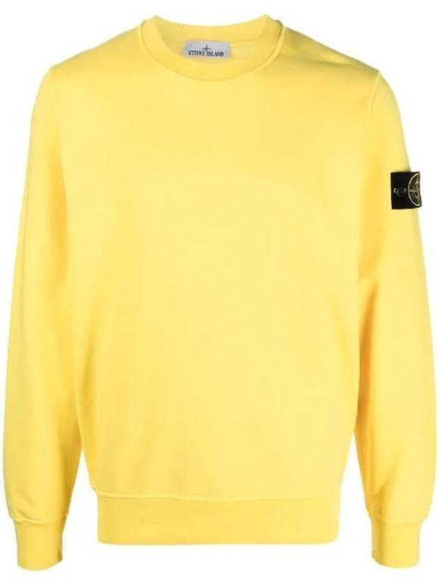 Wappen Patch Crew Neck Sweatshirt Yellow - STONE ISLAND - BALAAN 1