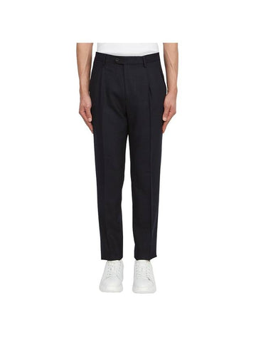 Pressed Crease Wool Straight Pants Black - ETRO - BALAAN 1