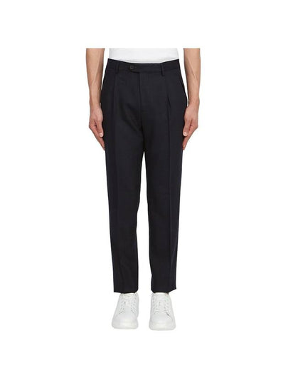 Pressed Crease Wool Straight Pants Black - ETRO - BALAAN 2