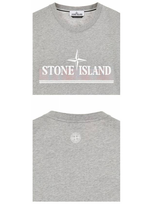 Tricromia One Print Garment Dyed Cotton Jersey Short Sleeve T-Shirt Grey - STONE ISLAND - BALAAN 6