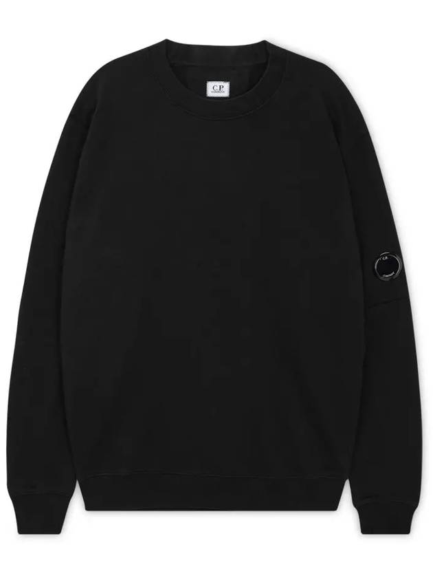 Diagonal Raised Fleece Lens Sweatshirt Black - CP COMPANY - BALAAN 4