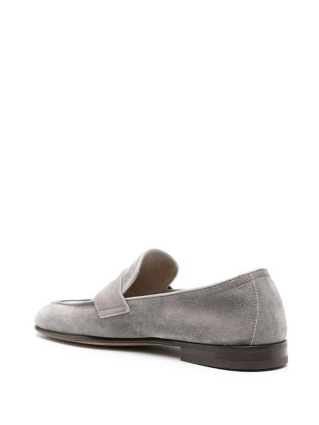 Suede Penny Slot Loafers Grey - BRUNELLO CUCINELLI - BALAAN 4