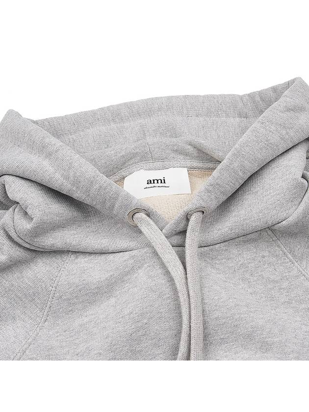 Small Heart Logo Hoodie Heather Ash Grey - AMI - BALAAN 7