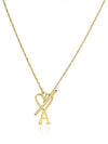 Heart Logo Chain Metal Necklace Gold - AMI - BALAAN 2