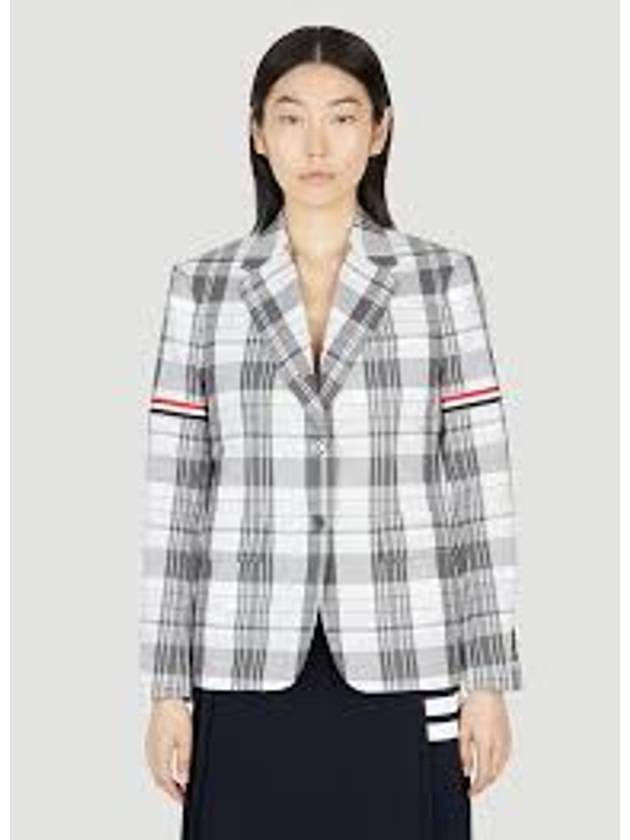 RWB arm banding madras check jacket FBC806O F0171 035 - THOM BROWNE - BALAAN.