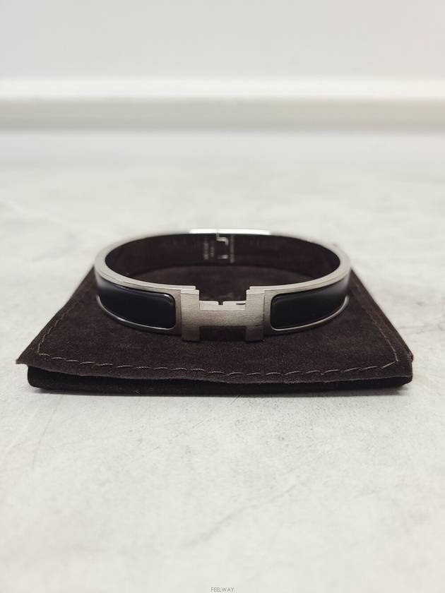 Used luxury goods Lewis It Palladium Noir Matte T5 Click Ache Bracelet - HERMES - BALAAN 4