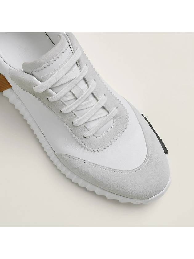 Bouncing Sneakers Calfskin Suede Goatskin Blanc - HERMES - BALAAN 7