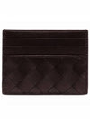 Intrecciato Leather Card Wallet Dark Brown - BOTTEGA VENETA - BALAAN 2