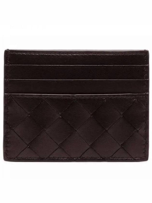 Intrecciato Leather Card Wallet Dark Brown - BOTTEGA VENETA - BALAAN 2