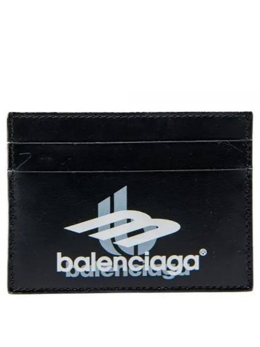 Logo Print Leather Card Wallet Black - BALENCIAGA - BALAAN 2