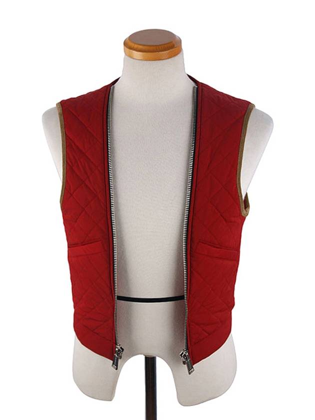 Leather Sleeve Woolen Quilted Vest - DSQUARED2 - BALAAN 6