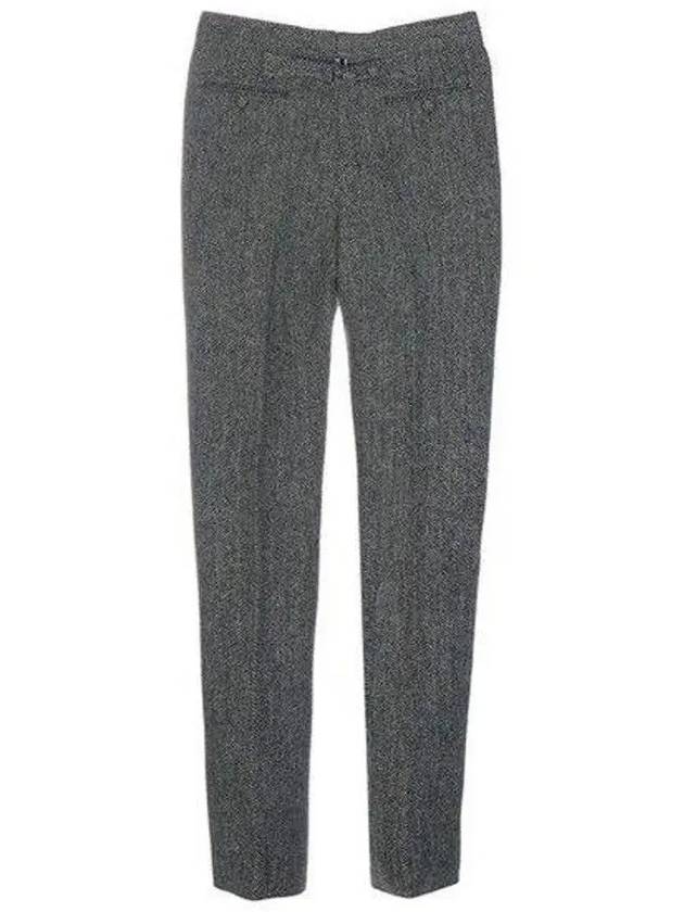 Herringbone Backstrap Wool Straight Pants Grey - THOM BROWNE - BALAAN 3