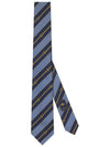 Men's Interlocking GG Chain Silk Tie Blue - GUCCI - BALAAN.