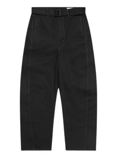 Twisted Cotton Twill Straight Pants Black - LEMAIRE - BALAAN 2